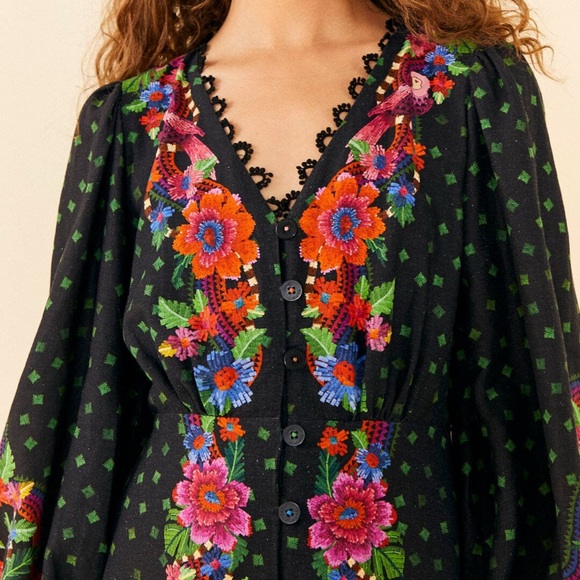 FARM Rio Black Floral Maxi Dress - Picture 4 of 11